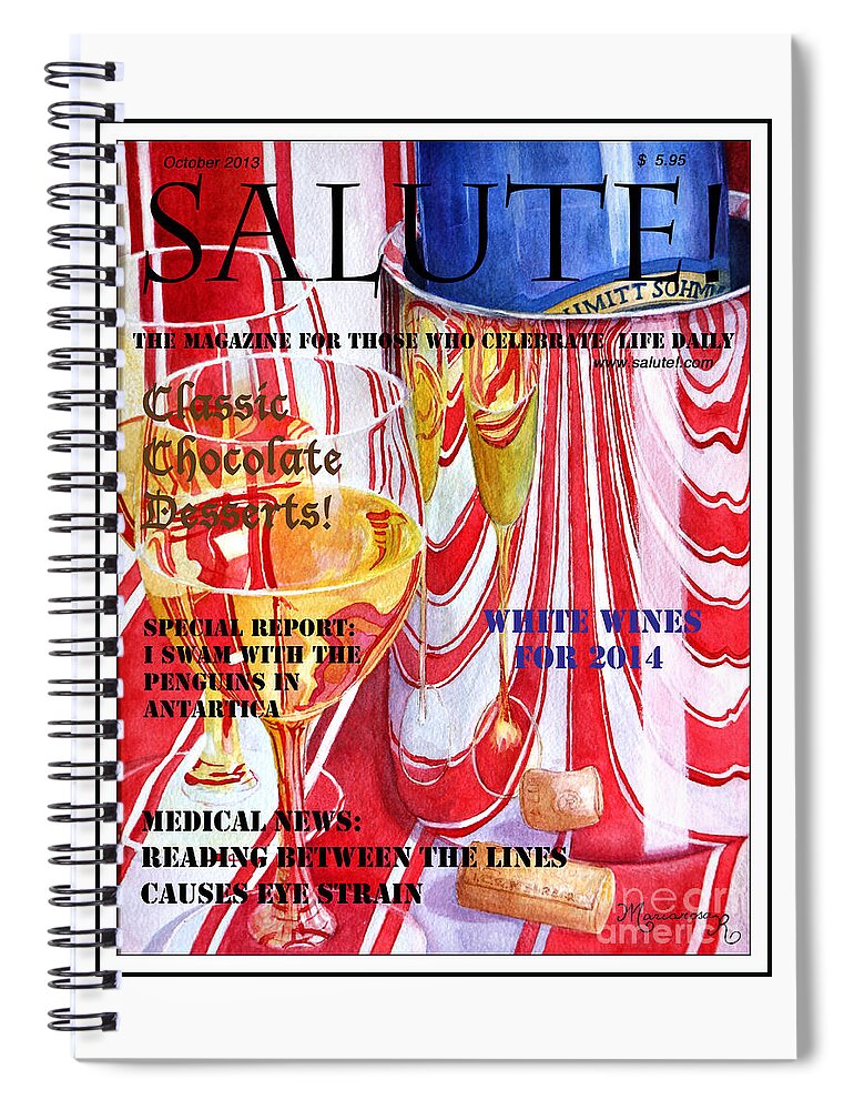 Faux Magazine Cover Spiral Notebook featuring the painting Faux Magazine Cover by Mariarosa Rockefeller