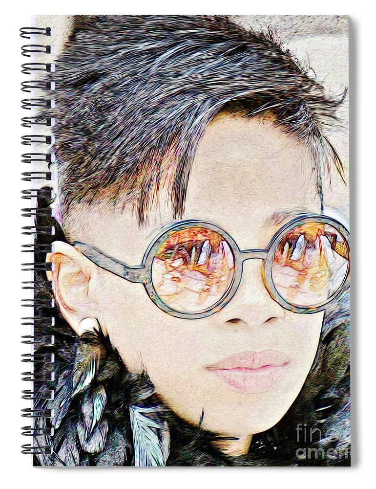 Feathers Spiral Notebook featuring the photograph Feathers and Reflections by Lilliana Mendez
