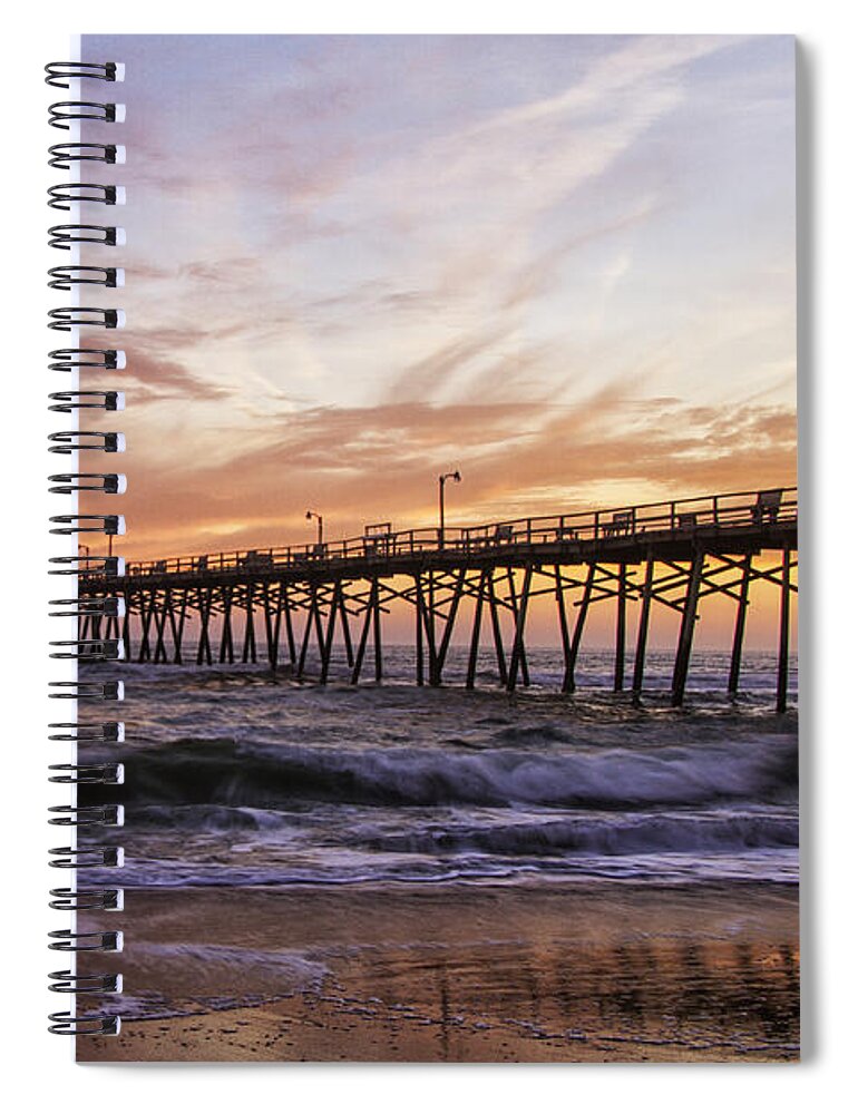 Sunset Spiral Notebook featuring the photograph Febuary Sunset on Atlantic Beach North Carolina by Bob Decker