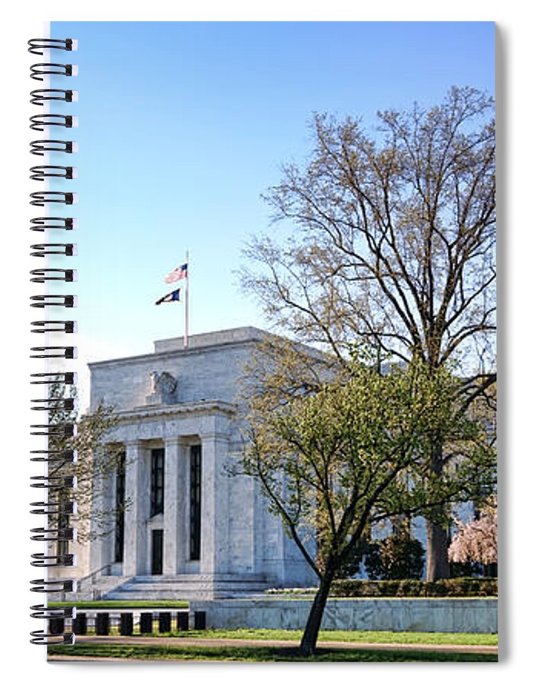 Federal Spiral Notebook featuring the photograph Federal Reserve Building by Olivier Le Queinec