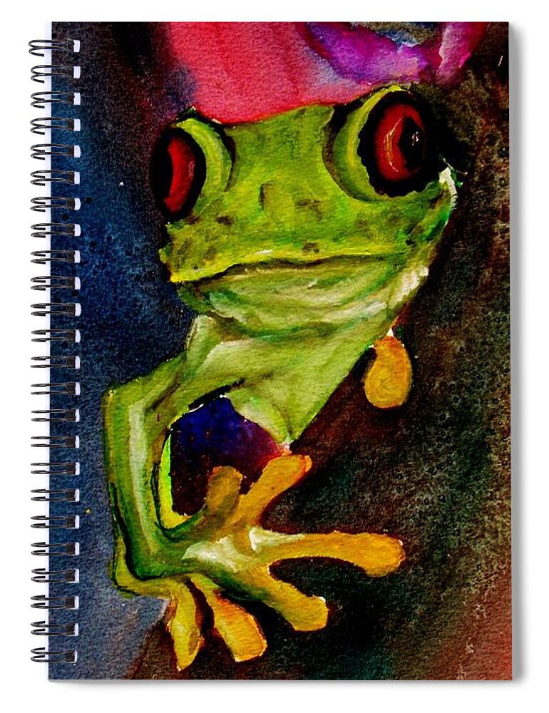 Frog Spiral Notebook featuring the painting Feeling a Little Froggy by Lil Taylor
