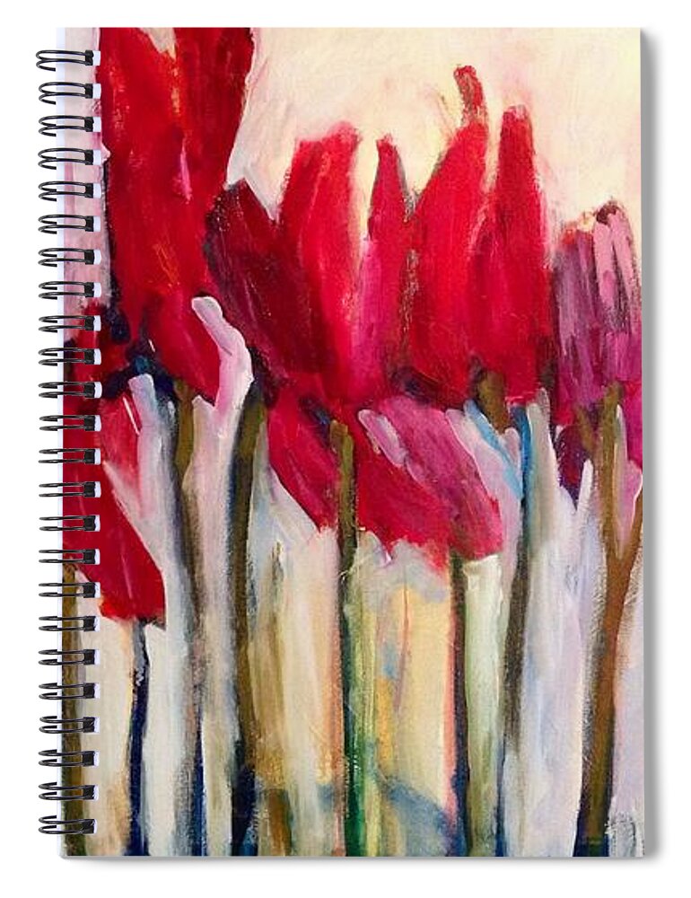 Flowers Spiral Notebook featuring the painting Feeling The Love Two by Sherry Harradence