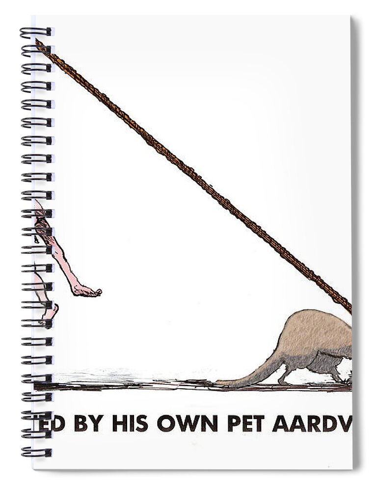 Aardvark Spiral Notebook featuring the digital art Feral Coot and his Aardvark by R Allen Swezey