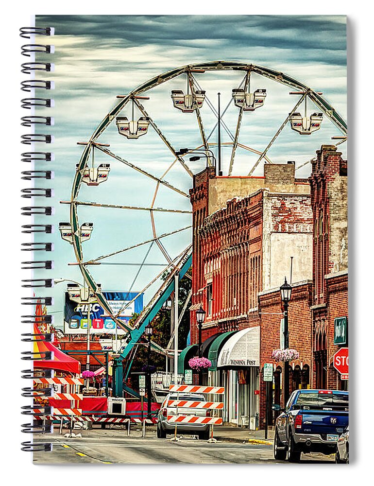 Ferris Spiral Notebook featuring the photograph Ferris Wheel in Winona by Al Mueller