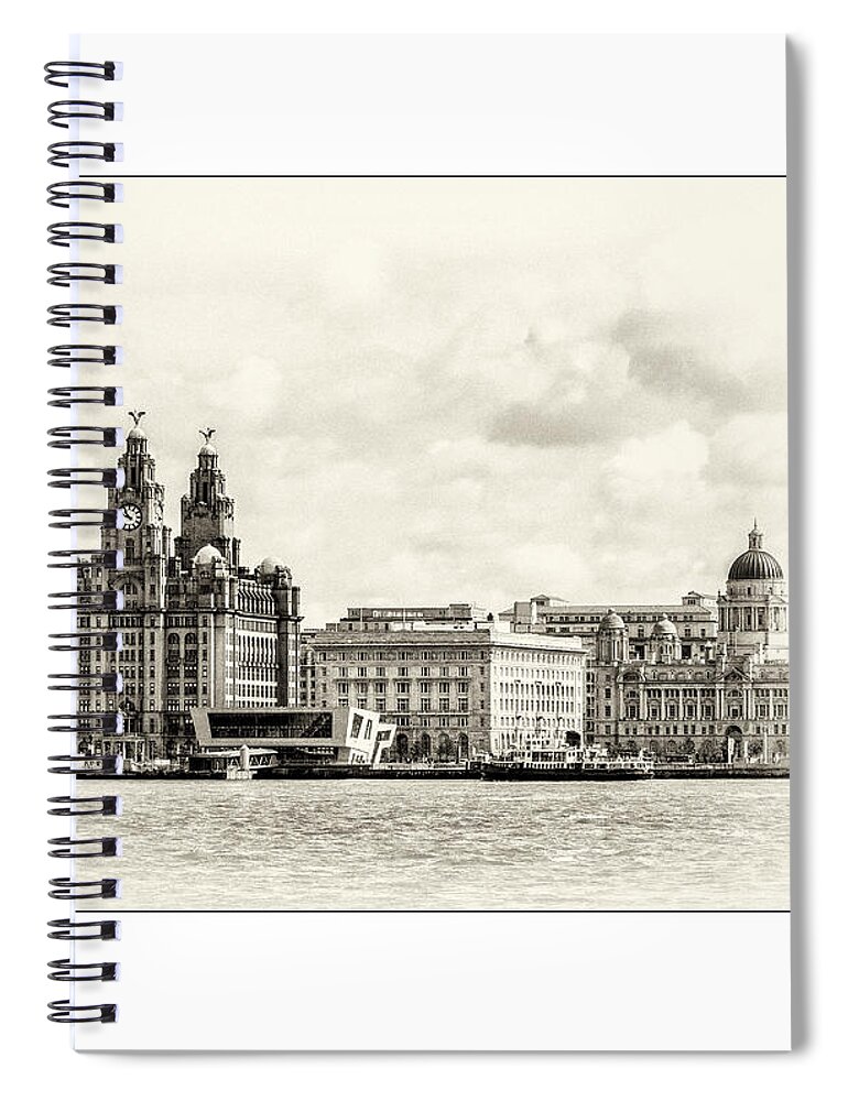 Liverpool Museum Spiral Notebook featuring the photograph Ferry at Liverpool terminal by Spikey Mouse Photography