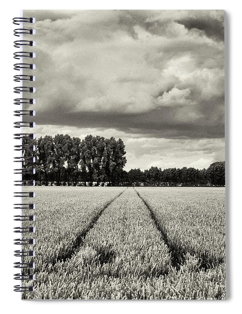 Thunderstorm Spiral Notebook featuring the photograph Field Of Rye by Kontrast-fotodesign