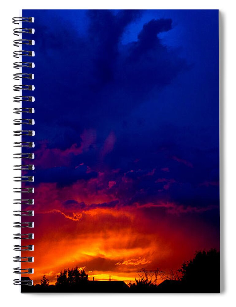 Sunset Spiral Notebook featuring the photograph Fiery Sunset by Gaurav Singh
