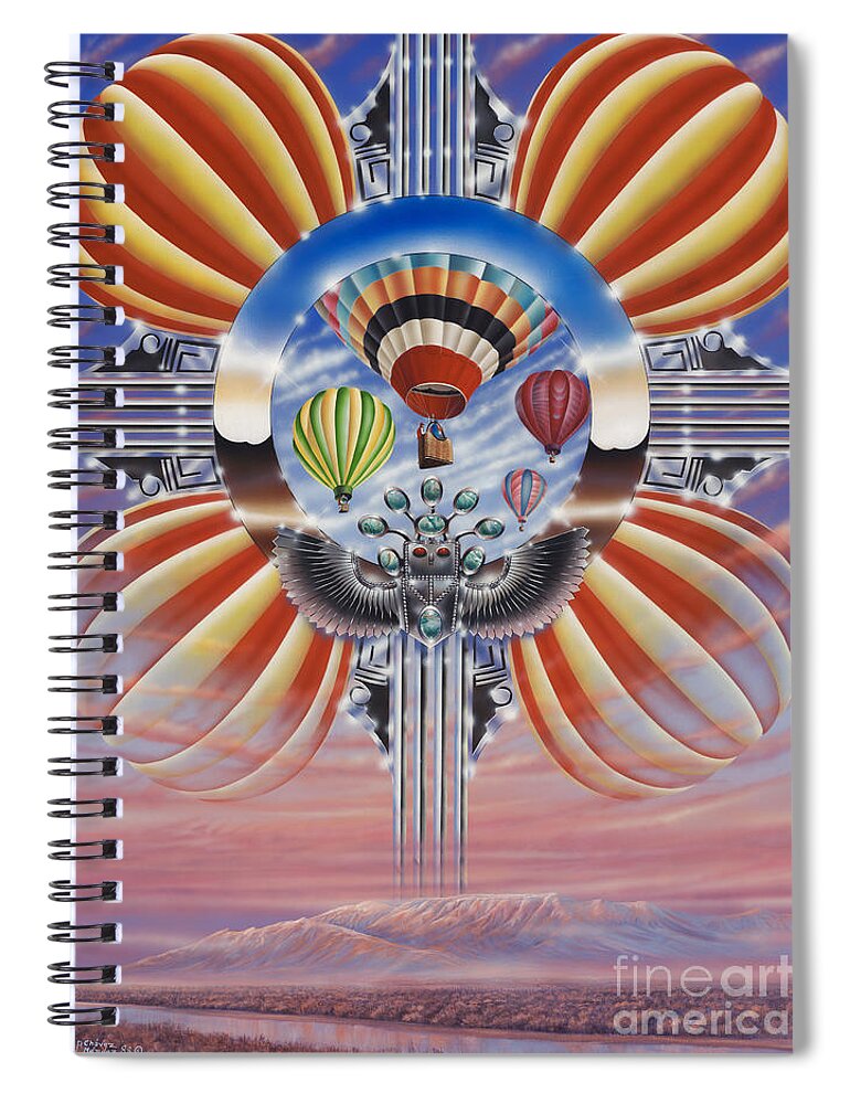 Balloons Spiral Notebook featuring the painting Fiesta De Colores by Ricardo Chavez-Mendez