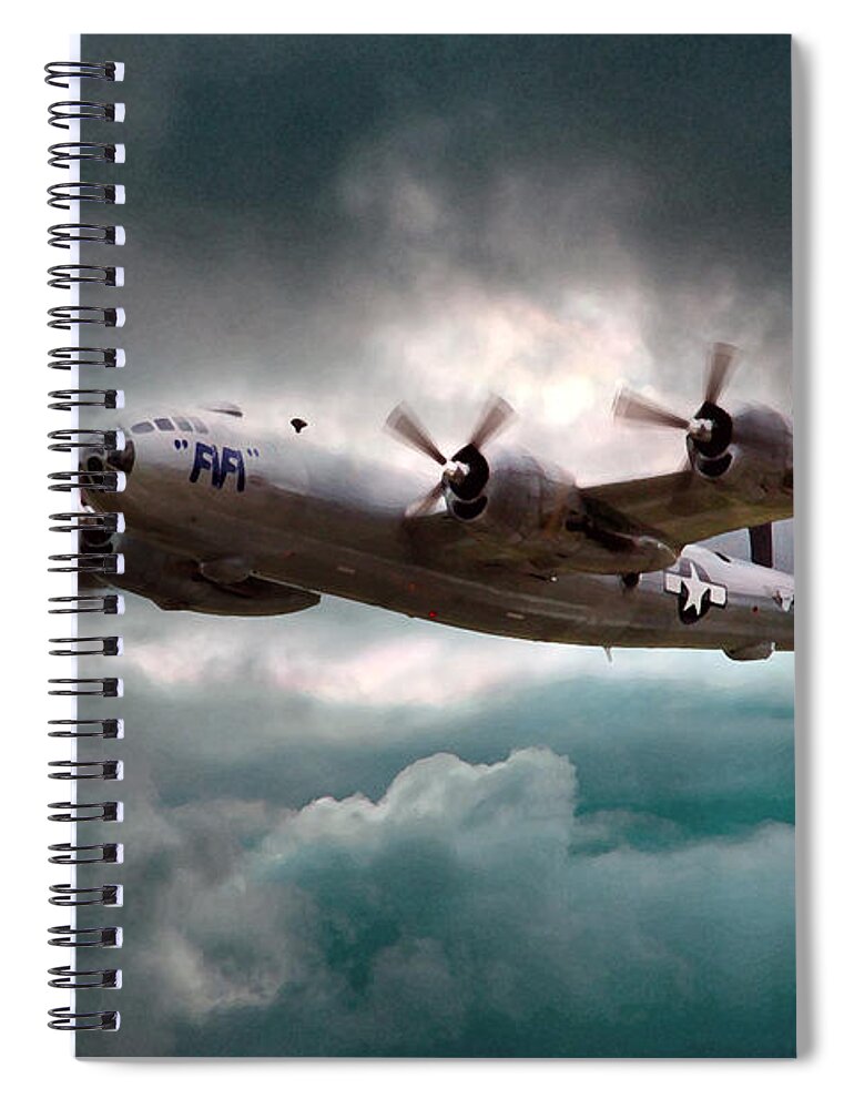 Fifi B29 Superfortress Spiral Notebook featuring the digital art Fifi by Airpower Art