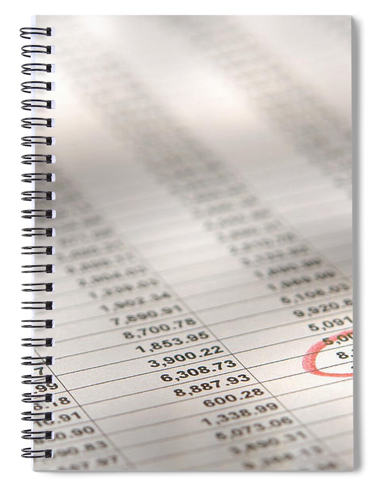 Account Spiral Notebook featuring the photograph Financial Spreadsheet by Olivier Le Queinec