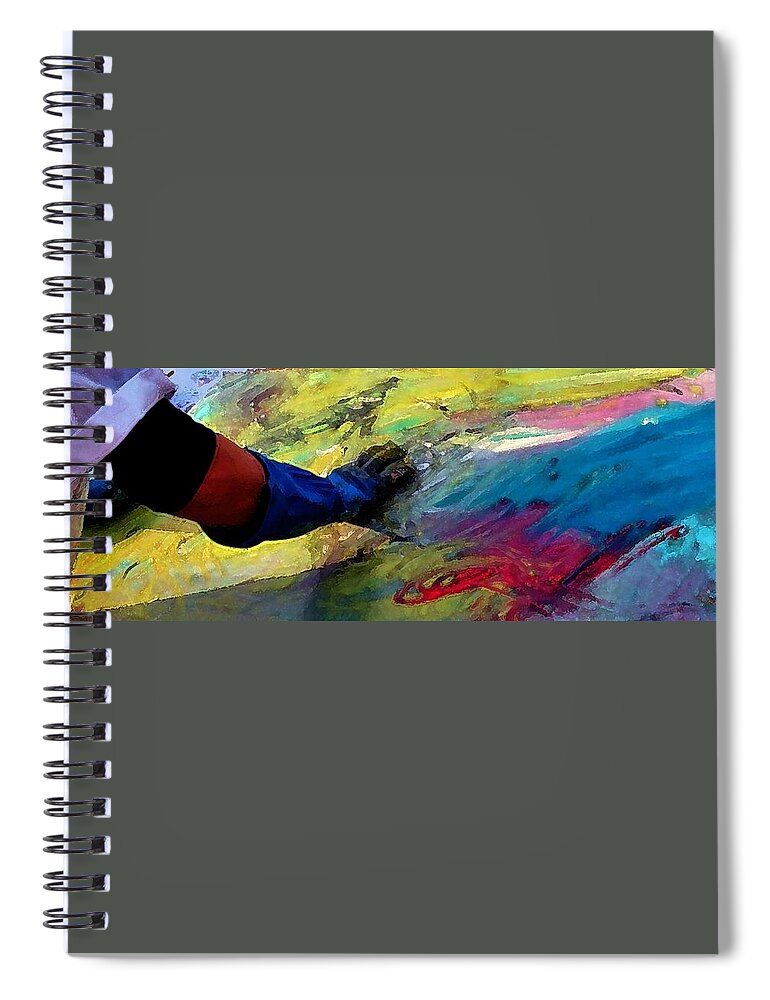 Painting Spiral Notebook featuring the painting Fingerpainting by Lisa Kaiser