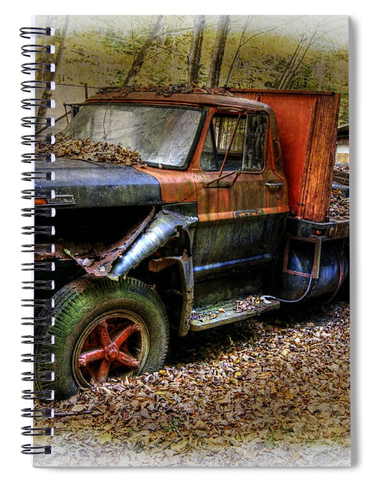 Derelict Spiral Notebook featuring the photograph Finished Ford Finale. by David Birchall