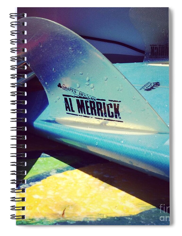 Surfboard Spiral Notebook featuring the photograph Fins by M West