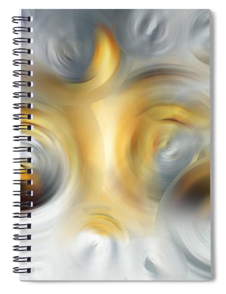 Abstract Spiral Notebook featuring the painting Fire And Ice - Energy Art By Sharon Cummings by Sharon Cummings