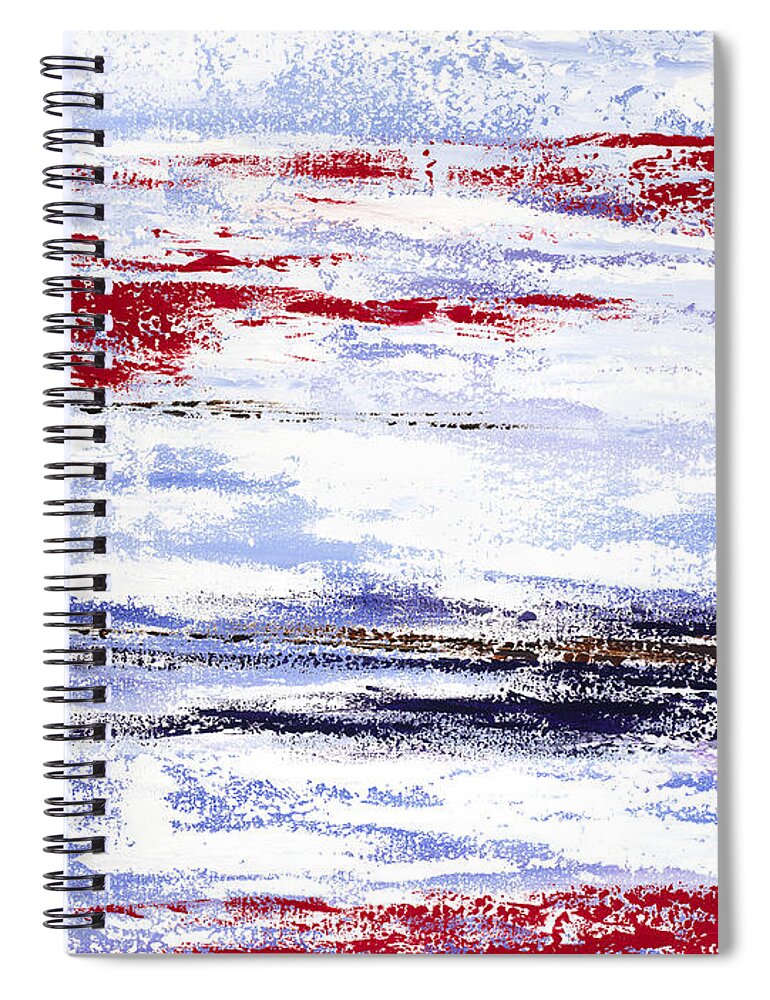 Abstract Spiral Notebook featuring the painting I C Red by Tamara Nelson