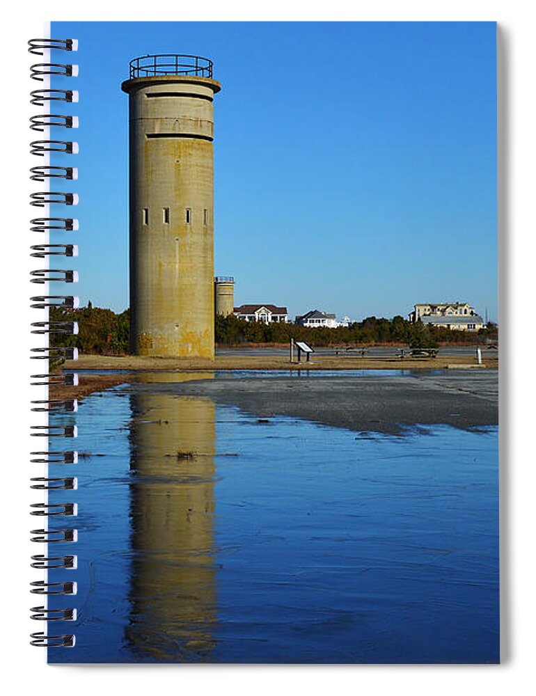 Fire Control Tower Spiral Notebook featuring the photograph Fire Control Tower 3 Icy Reflection by Bill Swartwout