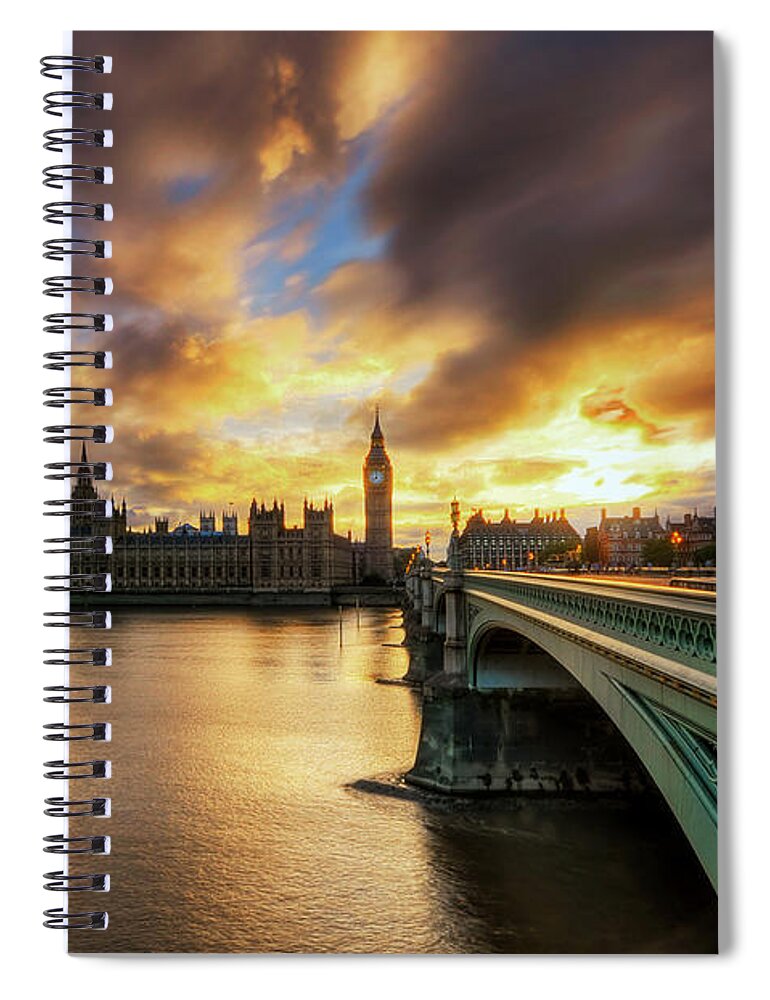 Yhun Suarez Spiral Notebook featuring the photograph Fire In The Sky by Yhun Suarez