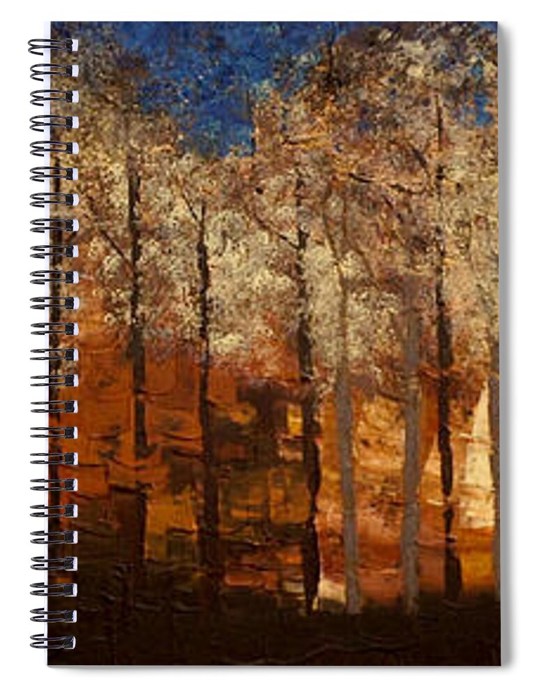 Landscape Spiral Notebook featuring the painting Fire on the Mountain by Linda Bailey