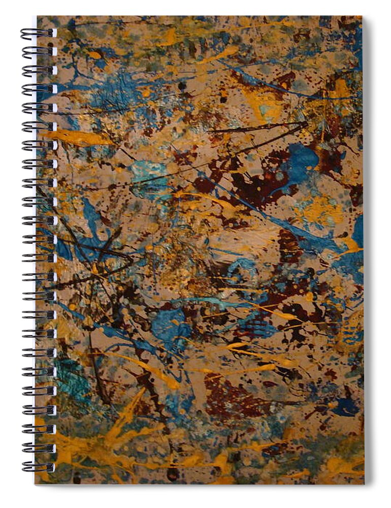 Time Spiral Notebook featuring the painting Fire Work by Fereshteh Stoecklein