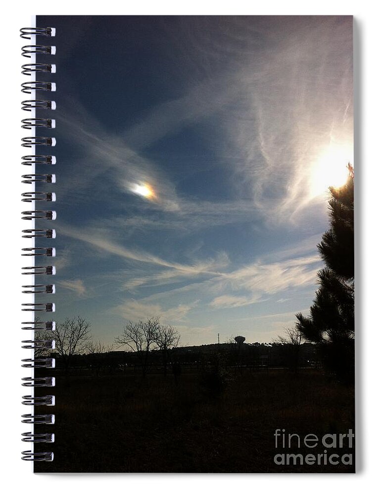 Sky Spiral Notebook featuring the digital art Fireball Sunday by Matthew Seufer