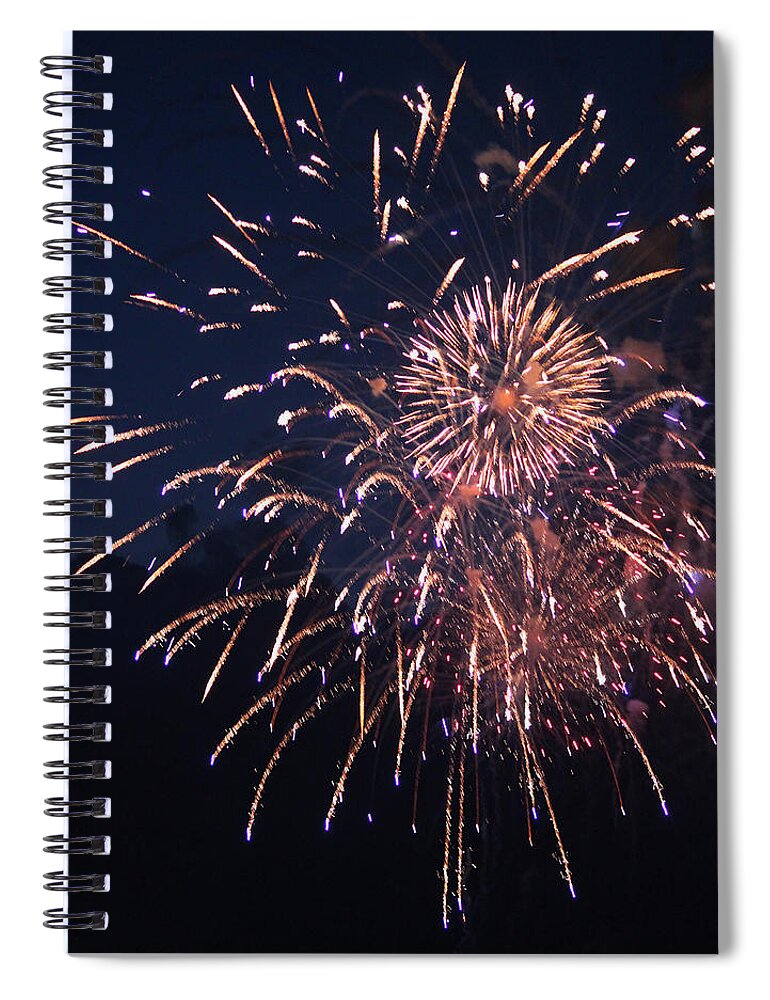 Photograph Spiral Notebook featuring the photograph Fireworks 2014 IX by Suzanne Gaff
