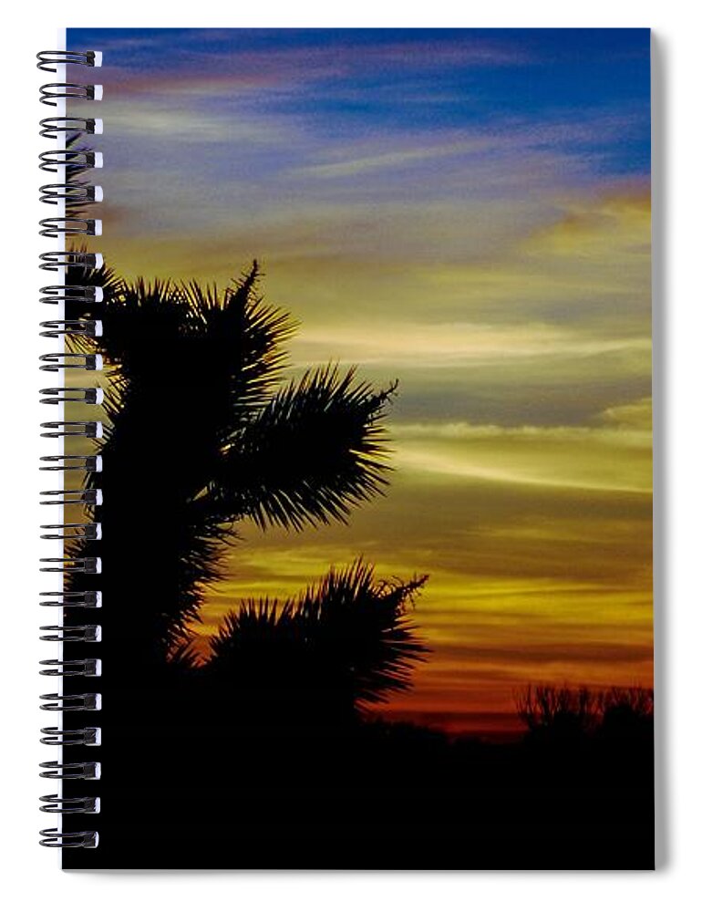 Desert Sunrise Spiral Notebook featuring the photograph FirsT LighT by Angela J Wright