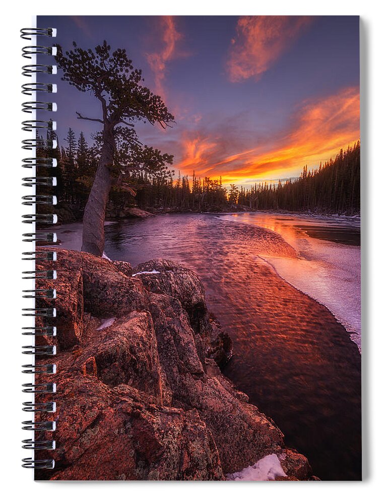 Sunrise Spiral Notebook featuring the photograph First Light by Darren White