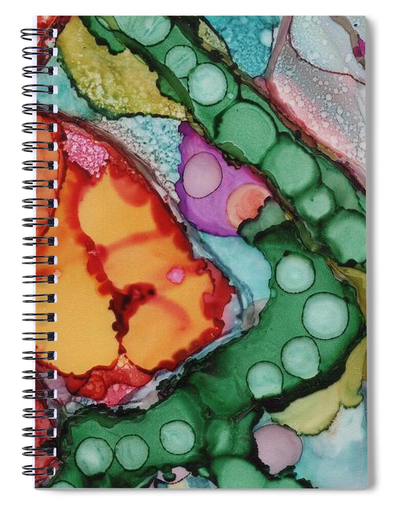 Vibrant Rainbow Colors Spiral Notebook featuring the painting First Place by Joan Clear