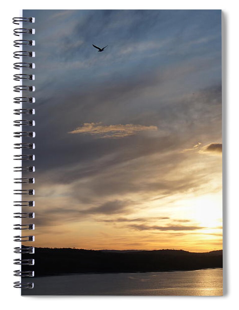 Firth Of Forth Spiral Notebook featuring the photograph Firth of Forth in the sunset by Elena Perelman