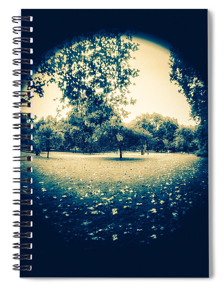 Leaves Spiral Notebook featuring the photograph Fish eye Park by Lenny Carter