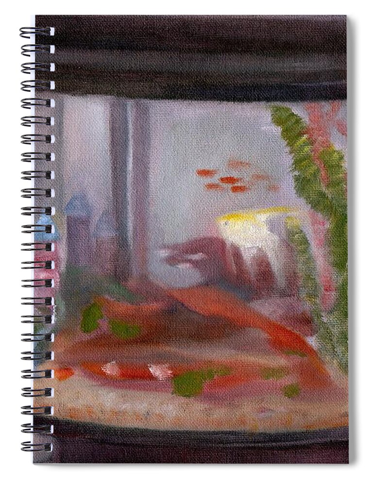  Spiral Notebook featuring the painting Fish Tank by Sheila Mashaw