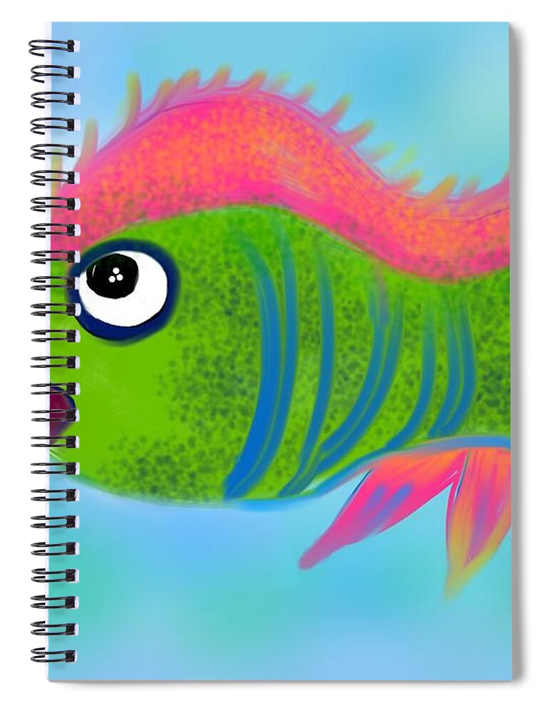 Fish Spiral Notebook featuring the digital art Fish Wish by Christine Fournier