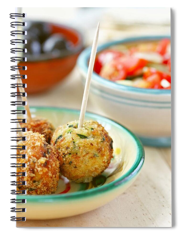 Fish Cakes Spiral Notebook featuring the photograph Fishcake by Eci Papp