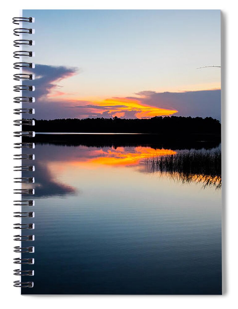 Unset Spiral Notebook featuring the photograph Fishing At Sunset by Parker Cunningham