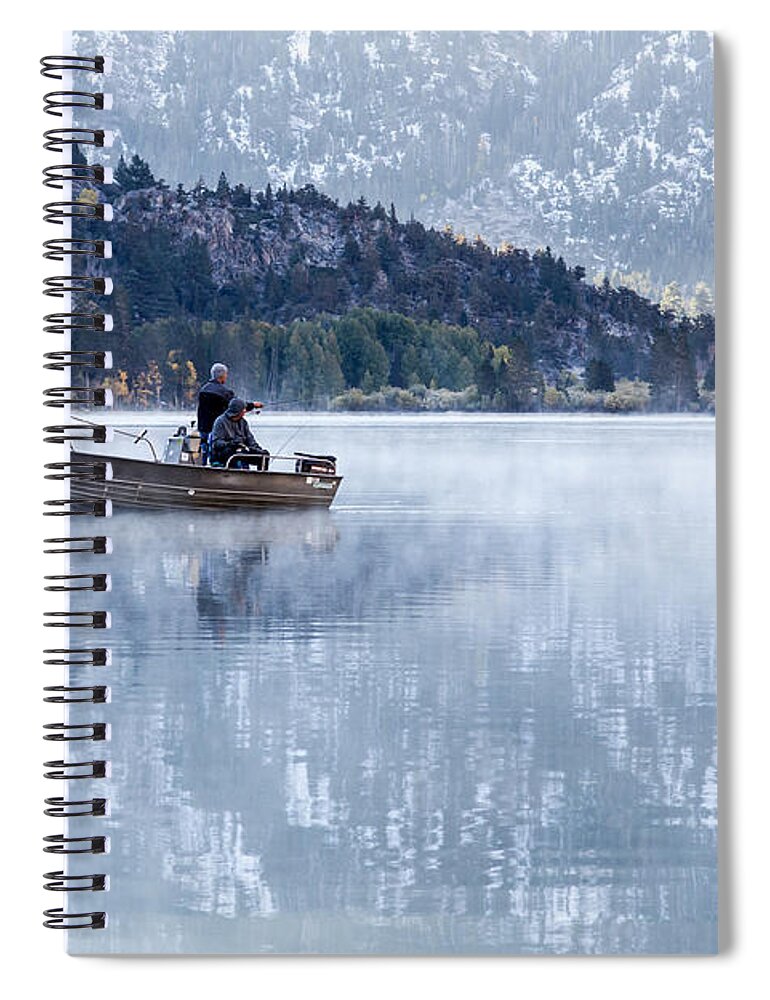 Silver Lake Spiral Notebook featuring the photograph Fishing Into Silver by Priya Ghose