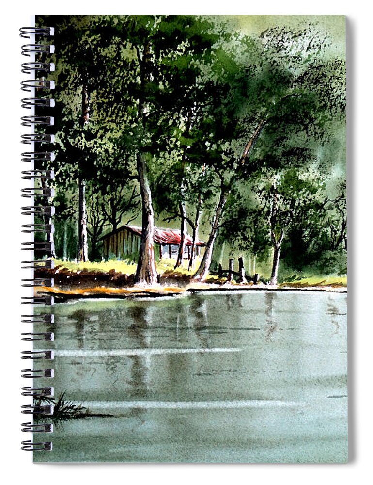 Fishing Spiral Notebook featuring the painting Fishing On Lazy Days - Aucilla River Florida by Bill Holkham