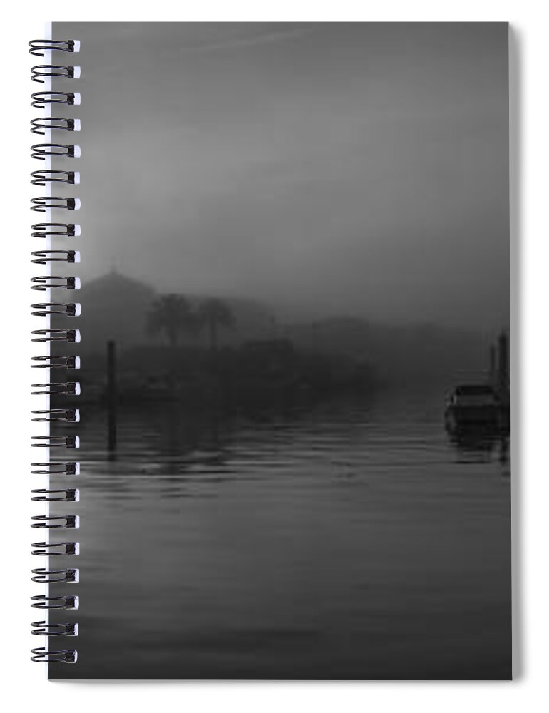 Ferrol Spiral Notebook featuring the photograph Fishing Port of Ferrol in Fog Galicia Spain by Pablo Avanzini