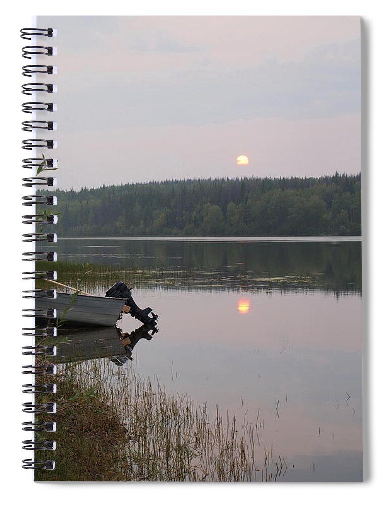 Boat Spiral Notebook featuring the photograph Fishing Tranquility by Vivian Martin