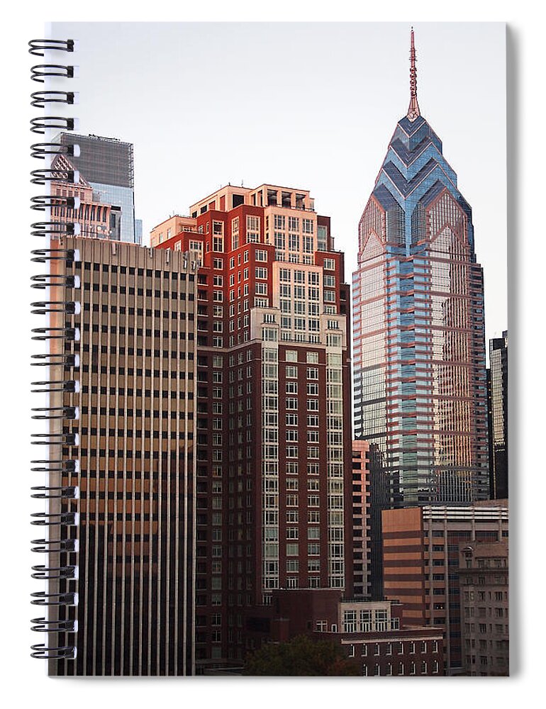 Philadelphia Spiral Notebook featuring the photograph Five O'Clock Shadows by Rona Black
