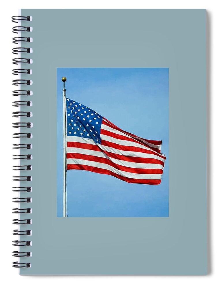 Flag Spiral Notebook featuring the photograph Flag USA by Holden The Moment