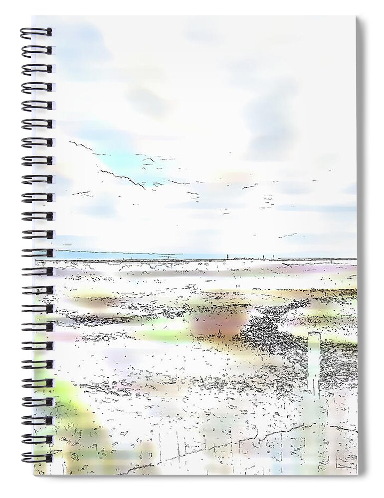 Beach Spiral Notebook featuring the photograph Flat Beach Along Coastline by Ikon Ikon Images