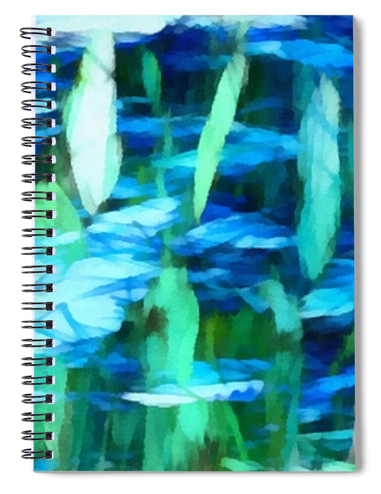 Float Spiral Notebook featuring the mixed media Float 2 Horizontal by Angelina Tamez