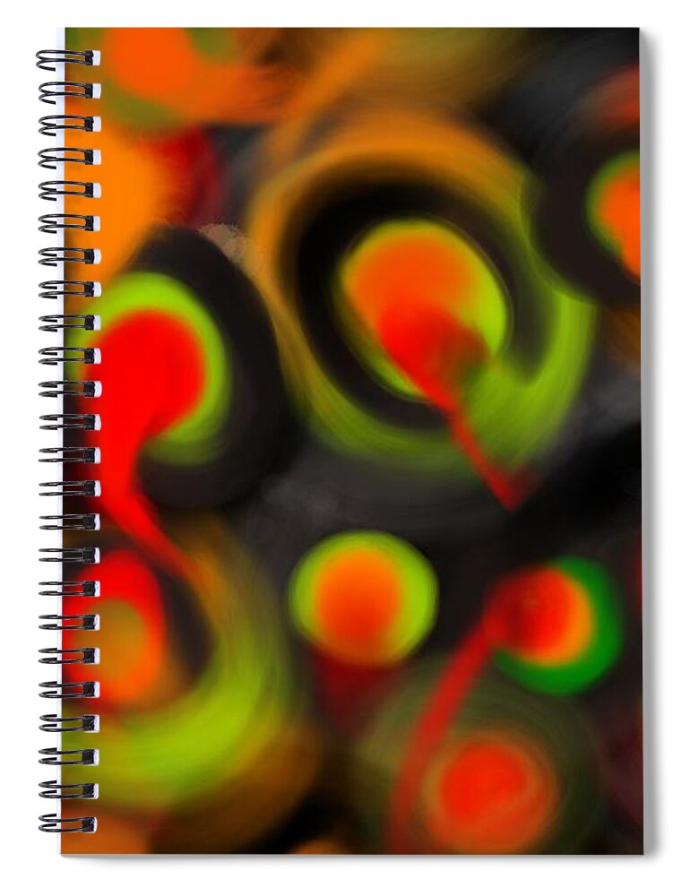 Abstract Spiral Notebook featuring the digital art Floating Vitreous by Christine Fournier