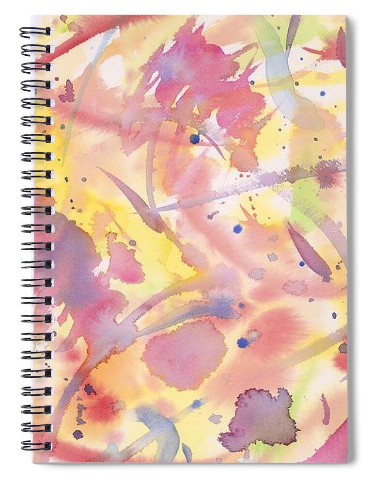 Abstract Spiral Notebook featuring the painting Floral Heaven by Angela Bushman