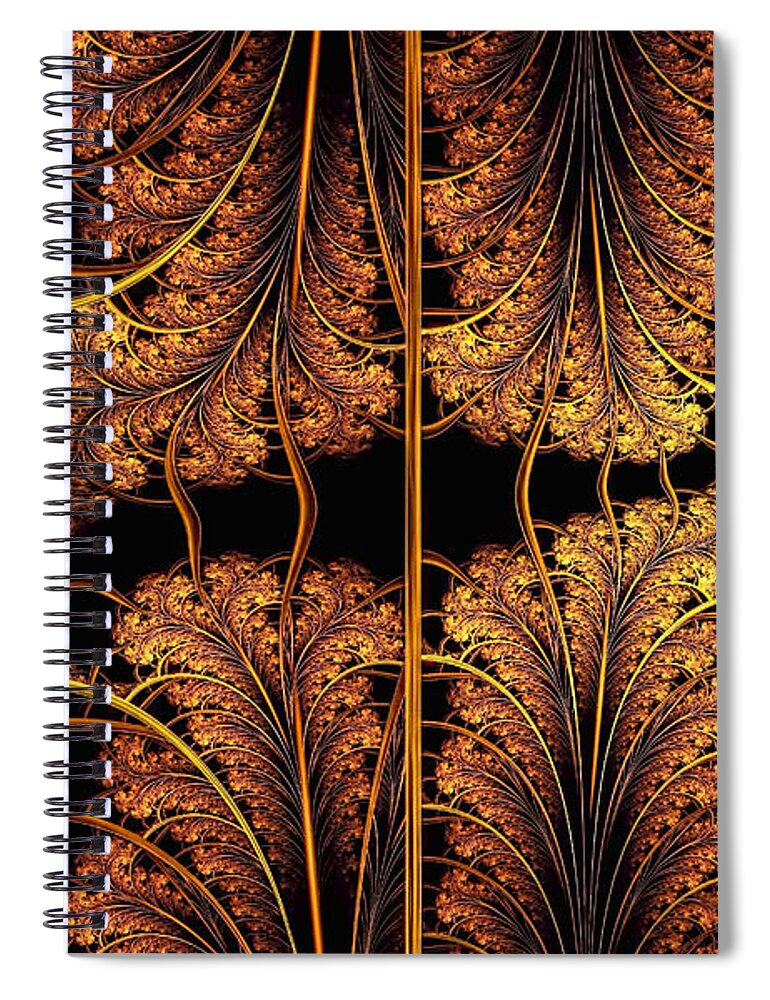 Floral Spiral Notebook featuring the digital art Floral Panel by Olga Hamilton