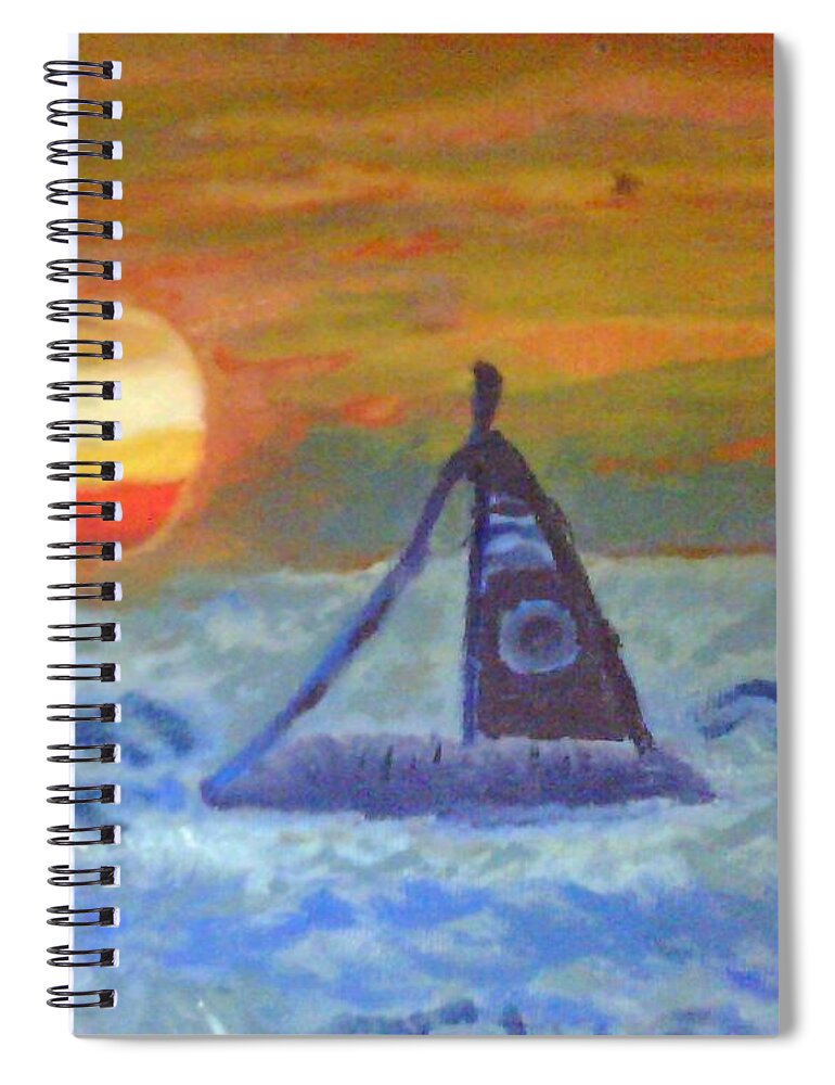 Florida Spiral Notebook featuring the painting Florida Key Sunset by Suzanne Berthier
