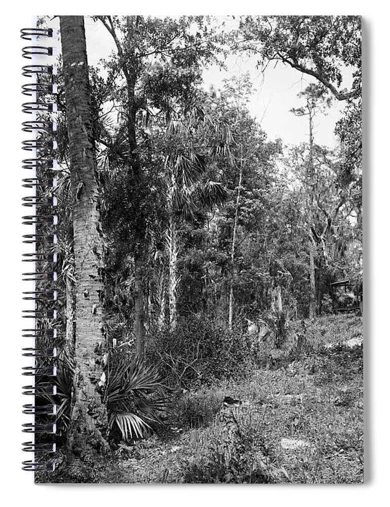 1894 Spiral Notebook featuring the photograph Florida Log Cabin, C1894 by Granger