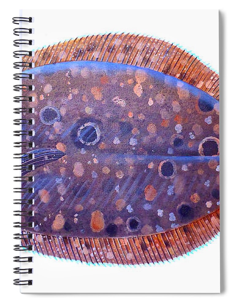 Flounder Spiral Notebook featuring the painting Flounder by Carey Chen