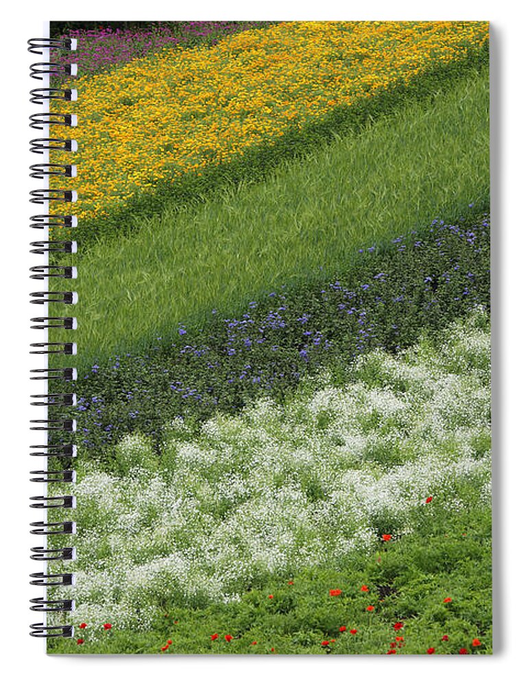 Feb0514 Spiral Notebook featuring the photograph Flower Crops On Hillside Hokkaido Japan by Hiroya Minakuchi