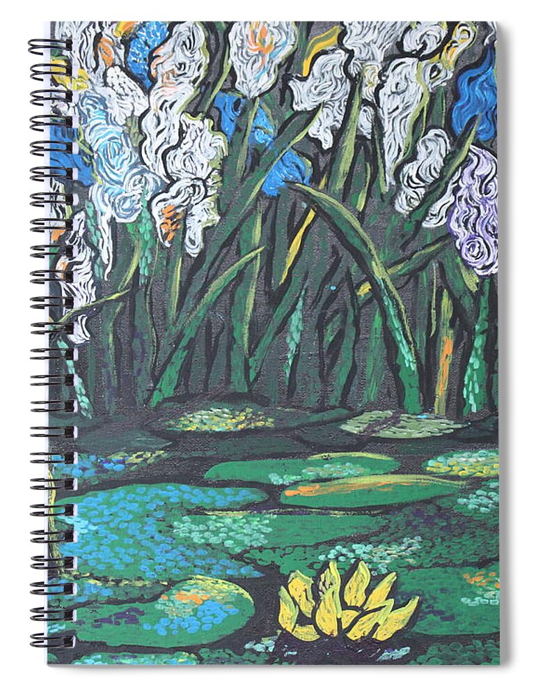 Nature Spiral Notebook featuring the painting Flower Garden by Stefan Duncan